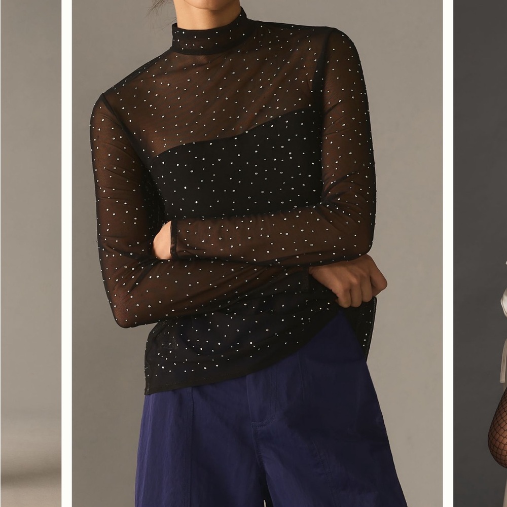 Anthropologie Eva Franco Starlight Long Sleeved Sheer Tunic - Picture 3 of 13